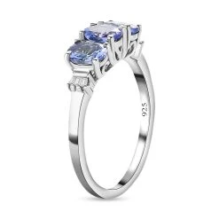 Tansanit Und Weißer Diamant-Ring, 925 Silber Platiniert (Größe 16.00) Ca. 1.06 Ct -Schmuck Shoplc 7081177 4