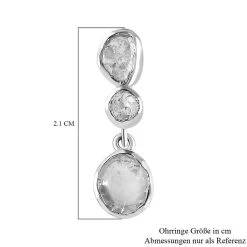 Handgearbeitete, Natürliche Polki Diamant-Ohrringe, 925 Silber Platiniert Ca. 0.50 Ct 11 Handgearbeitete, Natürliche Polki Diamant-Ohrringe, 925 Silber Platiniert Ca. 0.50 Ct -Schmuck Shoplc 7081652 4