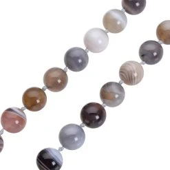 Botswana-Achat Halskette, Ca. 50 Cm, 925 Silber Rhodiniert Ca. 307.00 Ct -Schmuck Shoplc 7081845 3