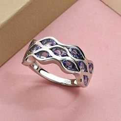 Tansanit-Ring, 925 Silber Platiniert (Größe 21.00) Ca. 2.07 Ct -Schmuck Shoplc 7082589 1