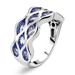 Tansanit-Ring, 925 Silber Platiniert (Größe 21.00) Ca. 2.07 Ct -Schmuck Shoplc 7082589 4