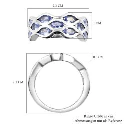 Tansanit-Ring, 925 Silber Platiniert (Größe 21.00) Ca. 2.07 Ct -Schmuck Shoplc 7082589 6