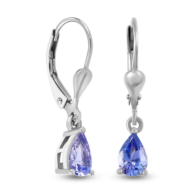 Tansanit Ohrringe, 925 Silber Platiniert Ca. 1.08 Ct 6 Tansanit Ohrringe, 925 Silber Platiniert Ca. 1.08 Ct – Bild 4