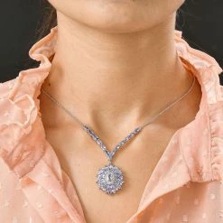 Tansanit Collier, Ca. 45 Cm, 925 Silber Platiniert Ca. 8.01 Ct -Schmuck Shoplc 7126747 1