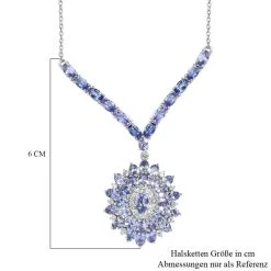 Tansanit Collier, Ca. 45 Cm, 925 Silber Platiniert Ca. 8.01 Ct -Schmuck Shoplc 7126747 5