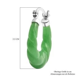 Grüne Jade Ohrringe 925 Silber Rhodiniert Ca. 18.50 Ct -Schmuck Shoplc 7130773 4