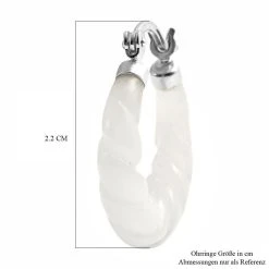 Weiße Jade Ohrringe 925 Silber Rhodiniert Ca. 18.50 Ct -Schmuck Shoplc 7130777 4