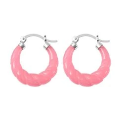 Rosa Jade Ohrringe 925 Silber Rhodiniert Ca. 18.50 Ct -Schmuck Shoplc 7130794 3