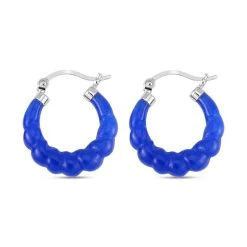 Blaue Jade Ohrringe 925 Silber Rhodiniert Ca. 18.50 Ct -Schmuck Shoplc 7130802 3