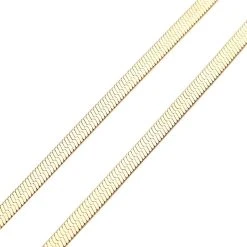 Seidige Fischgräten-Gliederkette, Ca. 45 Cm, Reiner Edelstahl Goldfarben Ca. 20,20g -Schmuck Shoplc 7132804 3