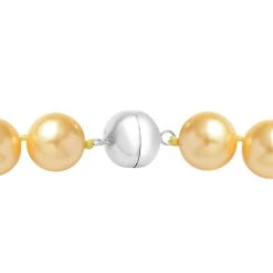 Goldene Muschelkernperlen-Halskette (15-17 Mm), Ca. 50 Cm, 925 Silber Rhodiniert -Schmuck Shoplc 7132886 2