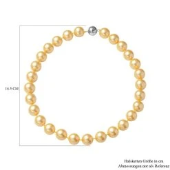 Goldene Muschelkernperlen-Halskette (15-17 Mm), Ca. 50 Cm, 925 Silber Rhodiniert -Schmuck Shoplc 7132886 3