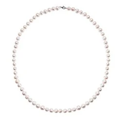 Weiße Süßwasserperlen-Halskette, Ca. 50 Cm, 925 Silber Rhodiniert