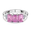 Ilakaka Rosa Saphir (Fissure Gefüllt) Und Weißer Diamant-Ring, 925 Silber Platiniert (Größe 19.00) Ca. 2.38 Ct -Schmuck Shoplc 7140874