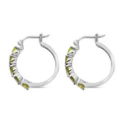 Natürliche Peridot Creolen, Edelstahl Ca. 2.58 Ct 10 Natürliche Peridot Creolen, Edelstahl Ca. 2.58 Ct -Schmuck Shoplc 7141012 3