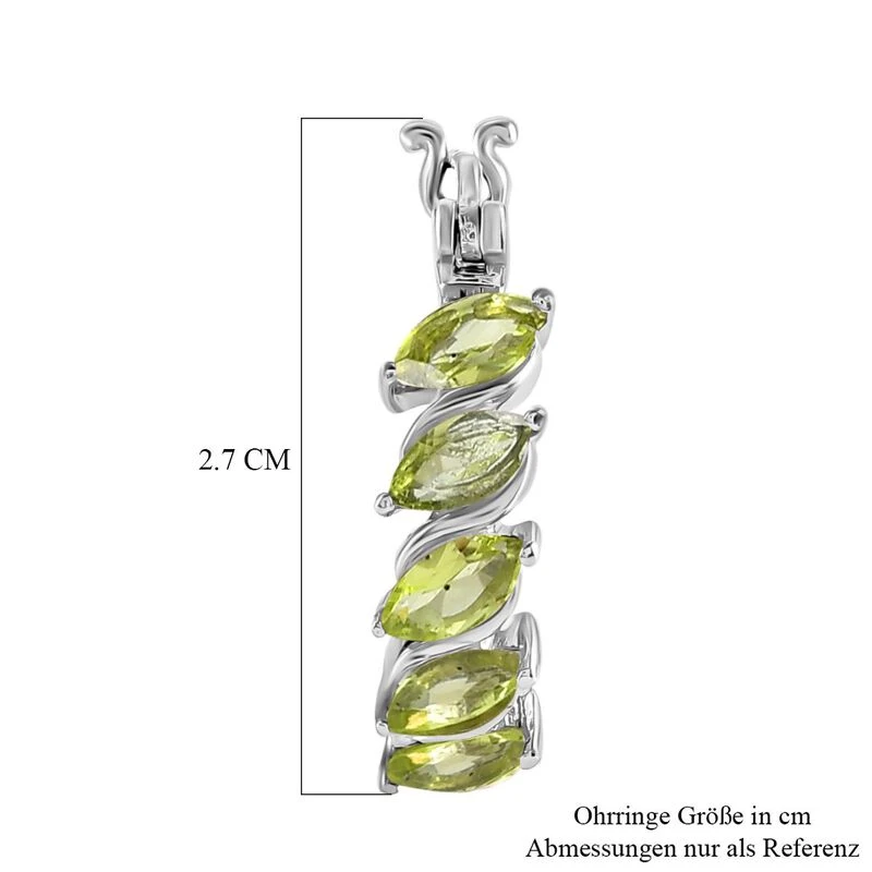 Natürliche Peridot Creolen, Edelstahl Ca. 2.58 Ct 7 Natürliche Peridot Creolen, Edelstahl Ca. 2.58 Ct – Bild 5