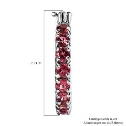 Rosa Turmalin Creolen, 925 Silber Platiniert Ca. 3.15 Ct -Schmuck Shoplc 7141022 4