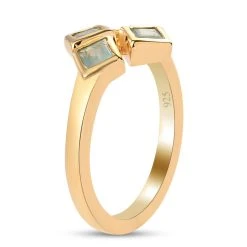 Blaugrüner Grandidierit-Ring, 925 Silber Vergoldet (Größe 16.00) Ca. 0.50 Ct -Schmuck Shoplc 7146949 4