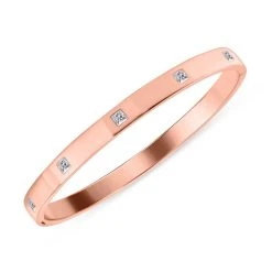 Weißer Kristall Armreif Ca. 19 Cm Reiner Edelstahl, Rosévergoldet -Schmuck Shoplc 7147371 3