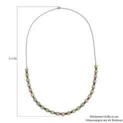 Natürliche, äthiopische Welo Opal Und Mehrfarbige Saphir Halskette, Ca. 45 Cm, 925 Silber Platiniert Ca. 15,78 Ct -Schmuck Shoplc 7148785 4