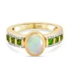 Natürlicher Äthiopischer Opal Und Natürlicher Chromdiopsid Ring 925 Silber Vergoldet (Größe 16.00) Ca. 1,49 Ct -Schmuck Shoplc 7149459