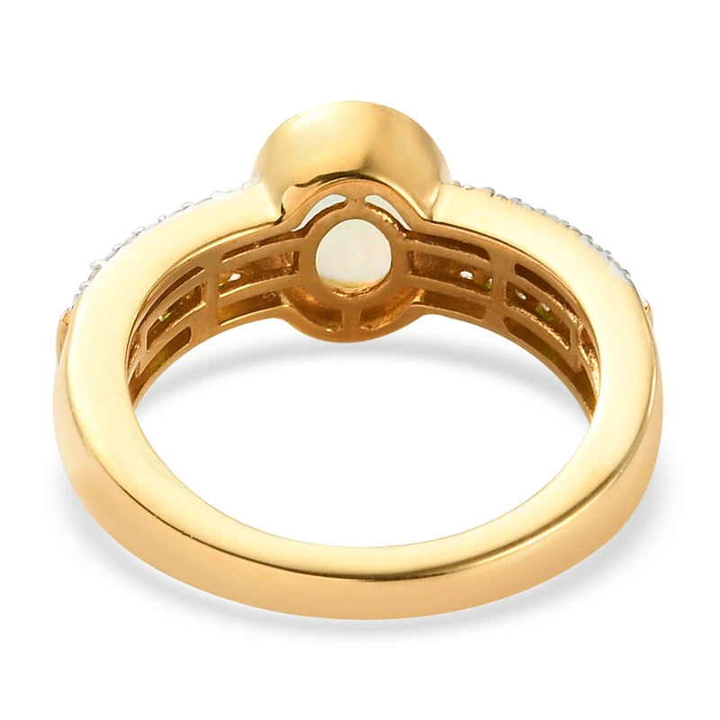 Natürlicher Äthiopischer Opal Und Natürlicher Chromdiopsid Ring 925 Silber Vergoldet (Größe 16.00) Ca. 1,49 Ct 8 Natürlicher Äthiopischer Opal Und Natürlicher Chromdiopsid Ring 925 Silber Vergoldet (Größe 16.00) Ca. 1,49 Ct – Bild 6