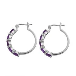 Afrikanische Amethyst Ohrringe, Edelstahl Ca. 4.00 Ct 10 Afrikanische Amethyst Ohrringe, Edelstahl Ca. 4.00 Ct -Schmuck Shoplc 7152290 3