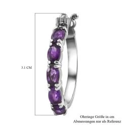 Afrikanische Amethyst Ohrringe, Edelstahl Ca. 4.00 Ct 11 Afrikanische Amethyst Ohrringe, Edelstahl Ca. 4.00 Ct -Schmuck Shoplc 7152290 4