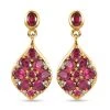 Rhodolith Granat-Ohrringe, 925 Silber Vergoldet Ca. 4,07 Ct -Schmuck Shoplc 7153244
