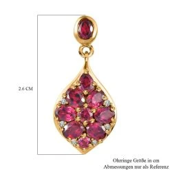 Rhodolith Granat-Ohrringe, 925 Silber Vergoldet Ca. 4,07 Ct -Schmuck Shoplc 7153244 5