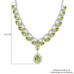 Natürliche Peridot-Halskette, Ca. 45 Cm, 925 Silber Platiniert Ca. 12.83 Ct -Schmuck Shoplc 7153823 5