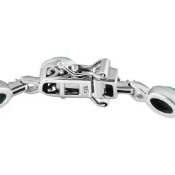 Sierra Nevada Türkis Und Eißer Zirkon Armband, Ca. 20 Cm, 925 Silber Platiniert Ca. 8.37 Ct -Schmuck Shoplc 7154021 3