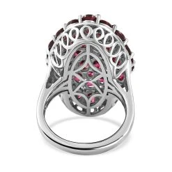 Rhodolith Granat Ring, 925 Silber Platiniert (Größe 18.00) Ca. 7.57 Ct -Schmuck Shoplc 7154897 5