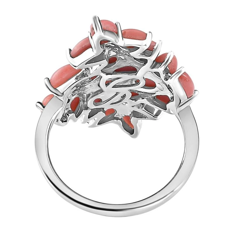 Oregon Pfirsich Opal-Ring, 925 Silber Platiniert (Größe 19.00) Ca. 3.40 Ct 8 Oregon Pfirsich Opal-Ring, 925 Silber Platiniert (Größe 19.00) Ca. 3.40 Ct – Bild 6