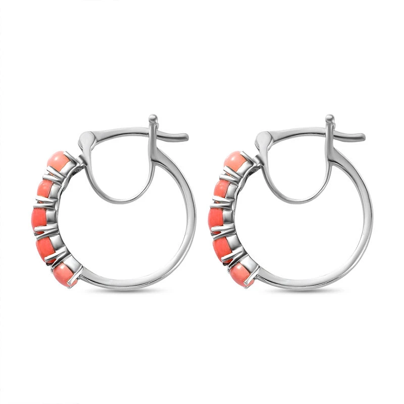 Oregon Pfirsich Opal-Ohrringe, 925 Silber Platiniert, Ca. 0.80 Ct 6 Oregon Pfirsich Opal-Ohrringe, 925 Silber Platiniert, Ca. 0.80 Ct – Bild 4