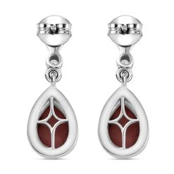 Oregon Pfirsich Opal Und Weiße Zirkon-Ohrringe, 925 Silber Platiniert Ca. 4.48 Ct -Schmuck Shoplc 7156029 4