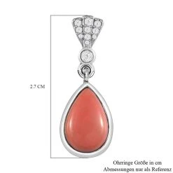 Oregon Pfirsich Opal Und Weiße Zirkon-Ohrringe, 925 Silber Platiniert Ca. 4.48 Ct -Schmuck Shoplc 7156029 5