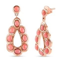 Oregon Pfirsich Opal-Ohrringe, 925 Silber Rosévergoldet Ca. 2.57 Ct -Schmuck Shoplc 7156202 3