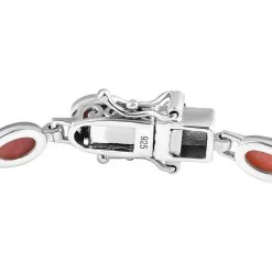 Oregon Pfirsich Opal Armband, Ca. 19 Cm, 925 Silber Platiniert Ca. 6.57 Ct -Schmuck Shoplc 7156389 3