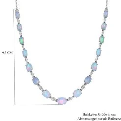 Natürliche, äthiopische Welo Opal Halskette, Ca. 45 Cm, 925 Silber Platiniert Ca. 14,25 Ct -Schmuck Shoplc 7156533 5