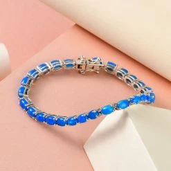 Miami Blaues Welo Opal Armband, Ca. 19 Cm, 925 Silber Platiniert Ca. 7.81 Ct 8 Miami Blaues Welo Opal Armband, Ca. 19 Cm, 925 Silber Platiniert Ca. 7.81 Ct -Schmuck Shoplc 7157011 1