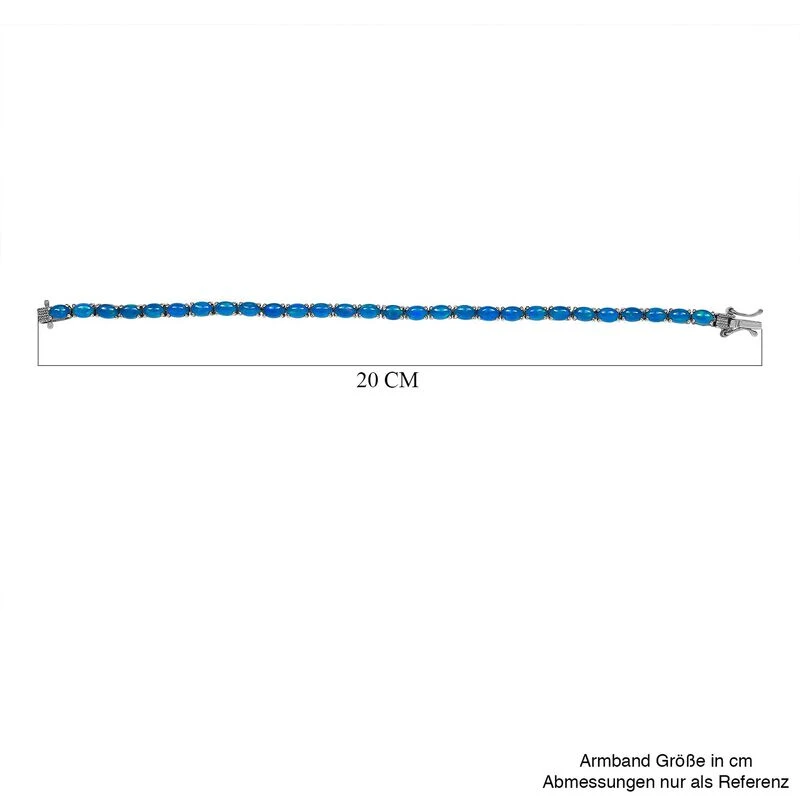 Miami Blaues Welo Opal Armband, Ca. 19 Cm, 925 Silber Platiniert Ca. 7.81 Ct 7 Miami Blaues Welo Opal Armband, Ca. 19 Cm, 925 Silber Platiniert Ca. 7.81 Ct – Bild 5
