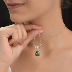 Grünes Aventurin Collier, Ca. 45 Cm, Edelstahl Ca. 5.65 Ct -Schmuck Shoplc 7157084 1