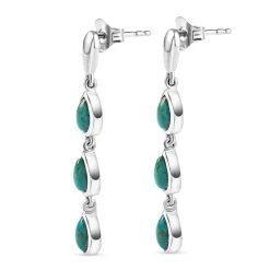 Sierra Nevada Türkis Ohrringe, 925 Silber Platiniert Ca. 2.54 Ct -Schmuck Shoplc 7157950 3