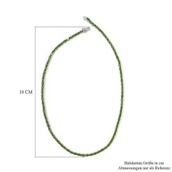 Natürliche Chromdiopsid Halskette, Ca. 45 Cm, 925 Silber Platiniert Ca. 22.95 Ct -Schmuck Shoplc 7158637 4
