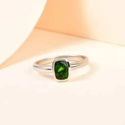 Natürlicher Chromdiopsid-Ring, 925 Silber Platiniert (Größe 20.00) Ca. 0.85 Ct 10 Natürlicher Chromdiopsid-Ring, 925 Silber Platiniert (Größe 20.00) Ca. 0.85 Ct -Schmuck Shoplc 7159220 1