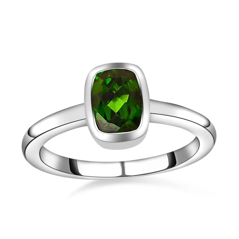 Natürlicher Chromdiopsid-Ring, 925 Silber Platiniert (Größe 20.00) Ca. 0.85 Ct 6 Natürlicher Chromdiopsid-Ring, 925 Silber Platiniert (Größe 20.00) Ca. 0.85 Ct – Bild 4