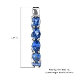 Kaschmir Kyanit Creolen, 925 Silber Platiniert Ca. 4.16 Ct -Schmuck Shoplc 7159388 4