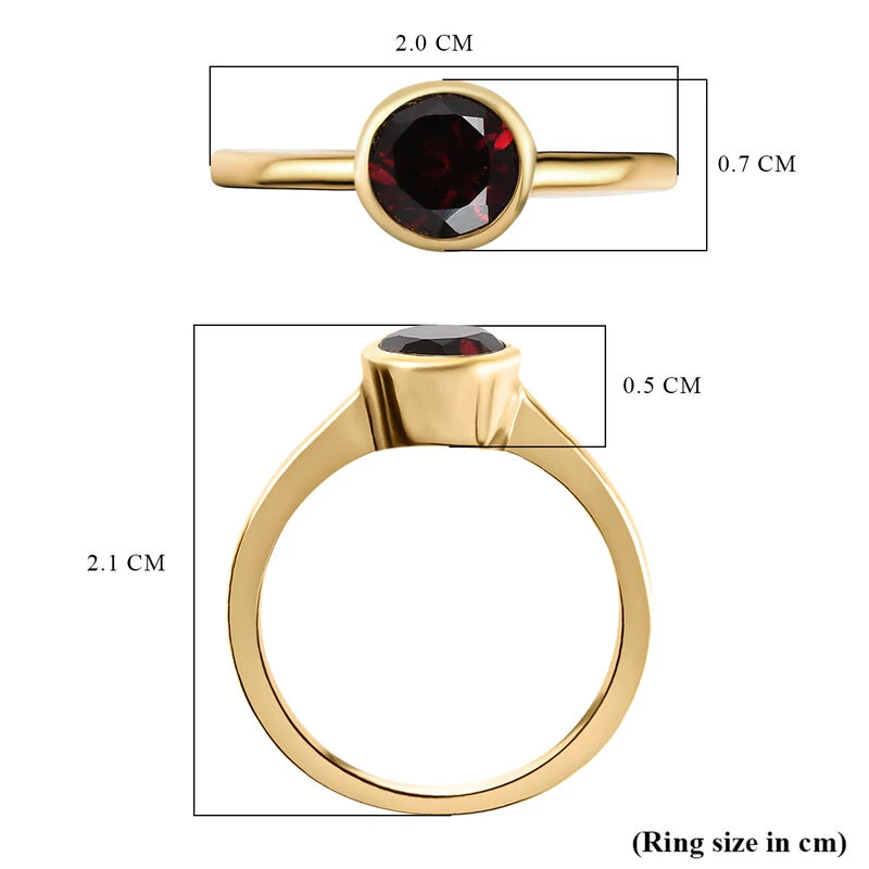 Natürlicher Mosambik Granat-Ring, 925 Silber Vergoldet, (Größe 18.00) Ca. 1.54 Ct 9 Natürlicher Mosambik Granat-Ring, 925 Silber Vergoldet, (Größe 18.00) Ca. 1.54 Ct – Bild 7