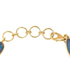 Boulder Opal Triplette Armband, Ca. 19 Cm, 925 Silber Gelbgold Vermeil Ca. 33.18 Ct -Schmuck Shoplc 7163161 3